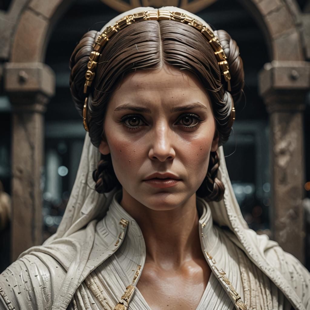 Leia Star Wars Statue in Classical Sculpture Style