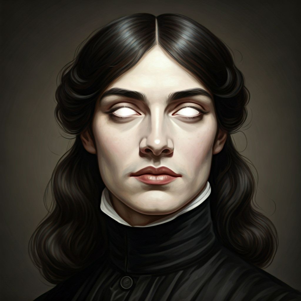 Woman with Glowing Eyes in Pre-Raphaelite Style