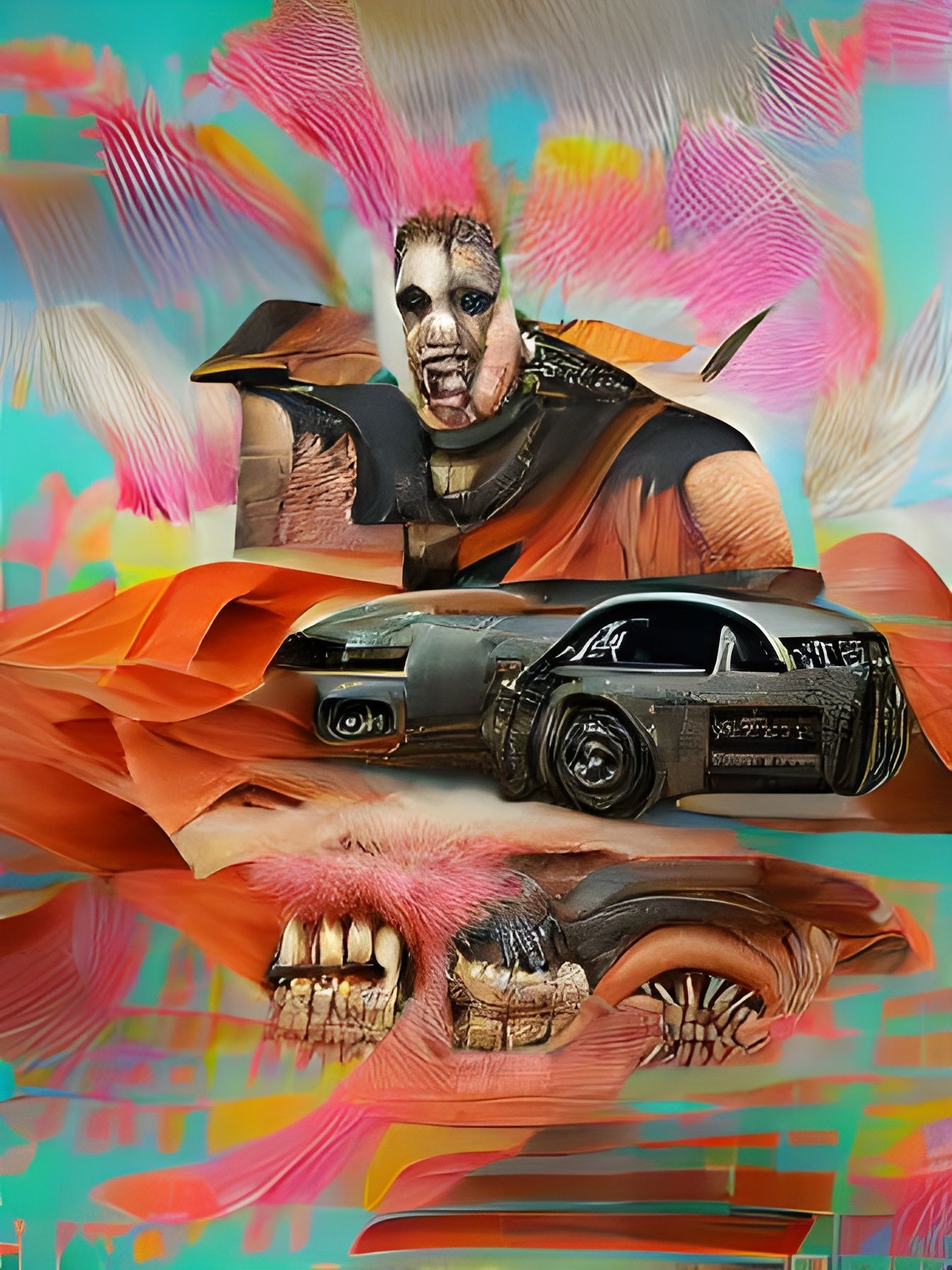 Mad Max Interceptor in Dada Art Style