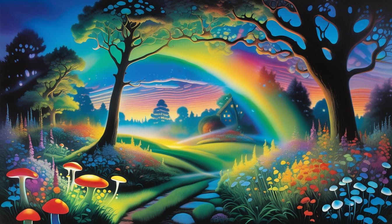 Bioluminescent Mist in Surrealist Dreamscape