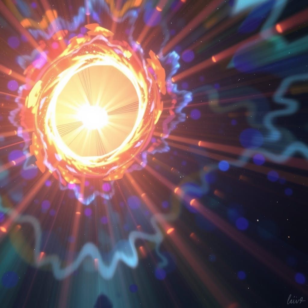 Surreal Ethereal Scene with Radiant Vortex and Cosmic Energy