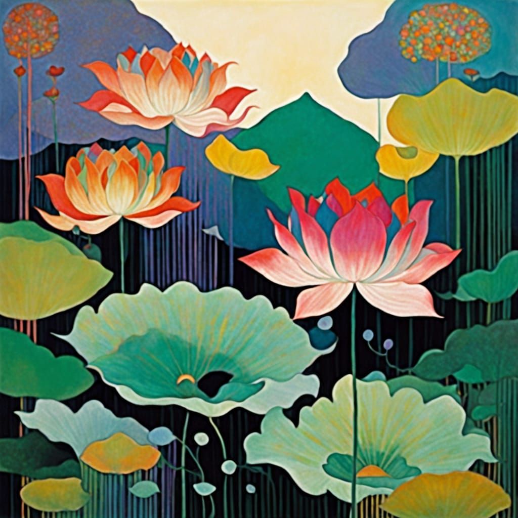 Exquisite Lotus Blooms in Vibrant Colors