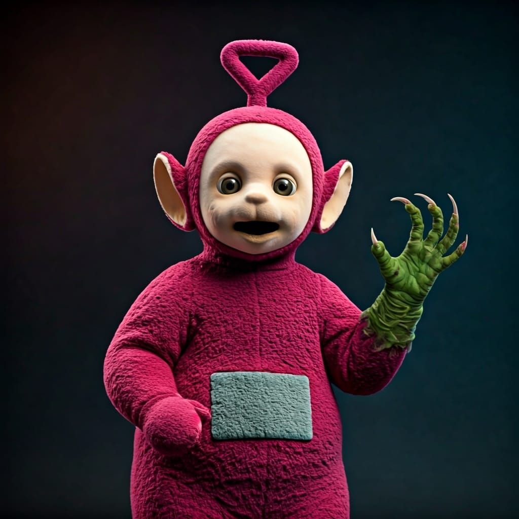 Mutating Teletubby Hand in Horror