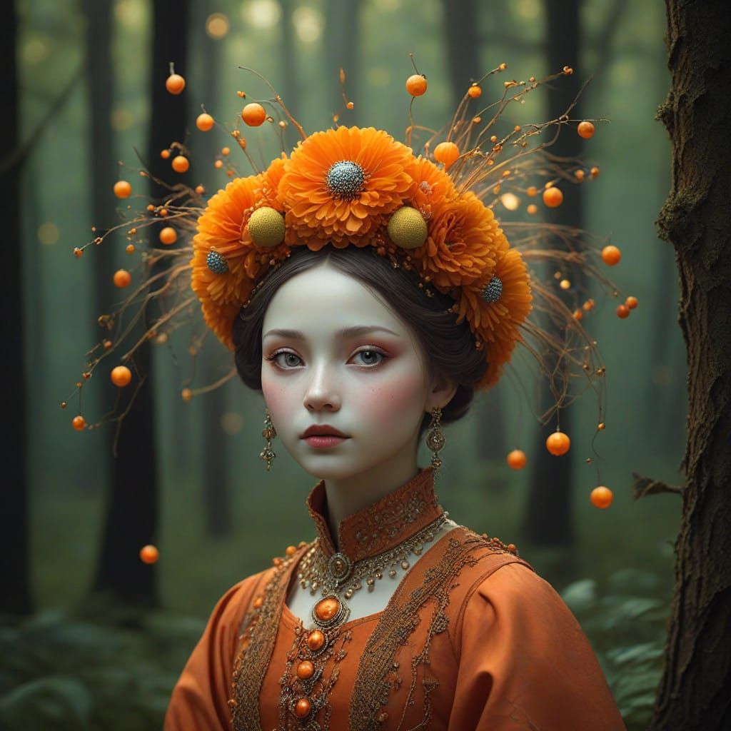 Mystical Jester in a Vibrant Forest