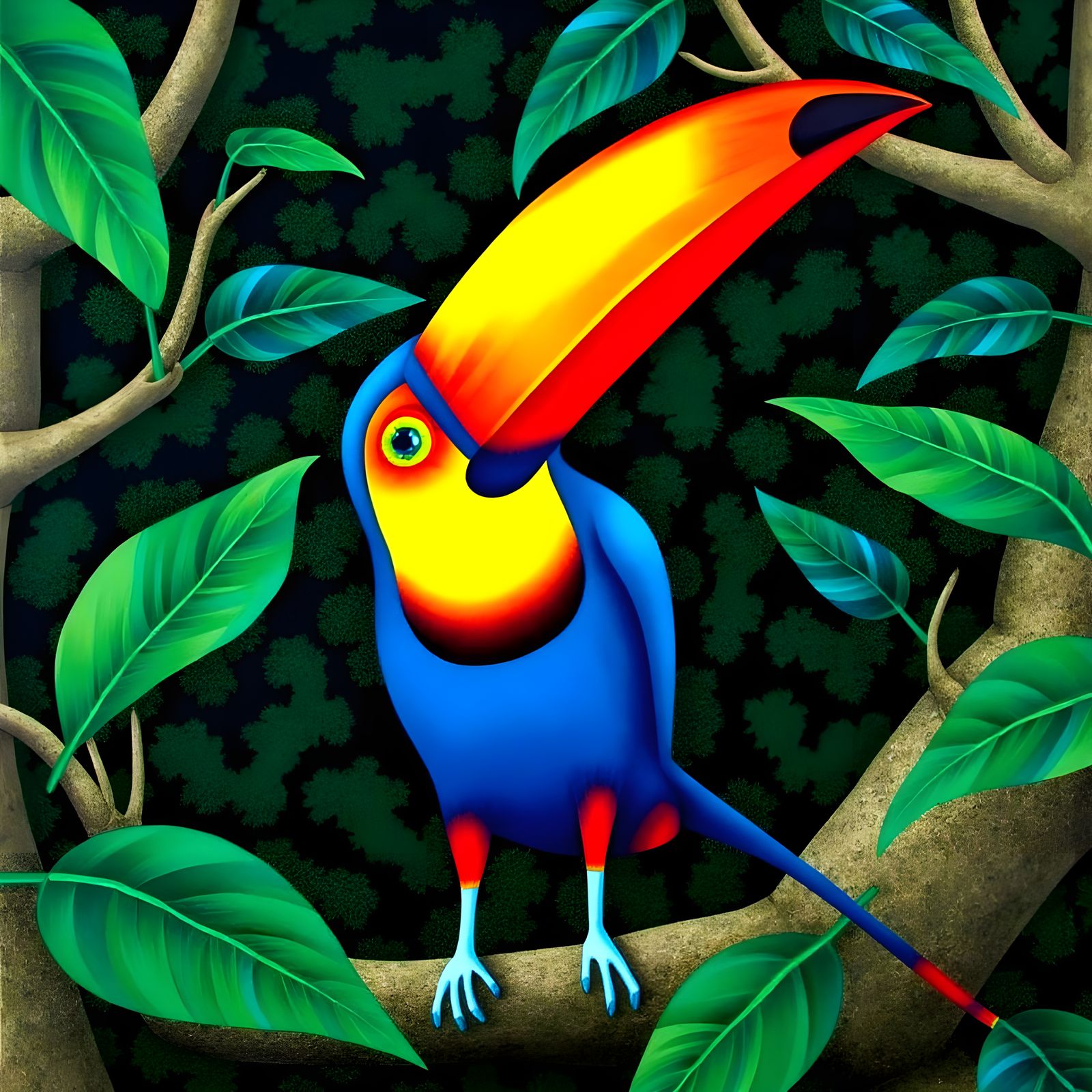 Vibrant Toucan Portrayal in a Pop Art Style