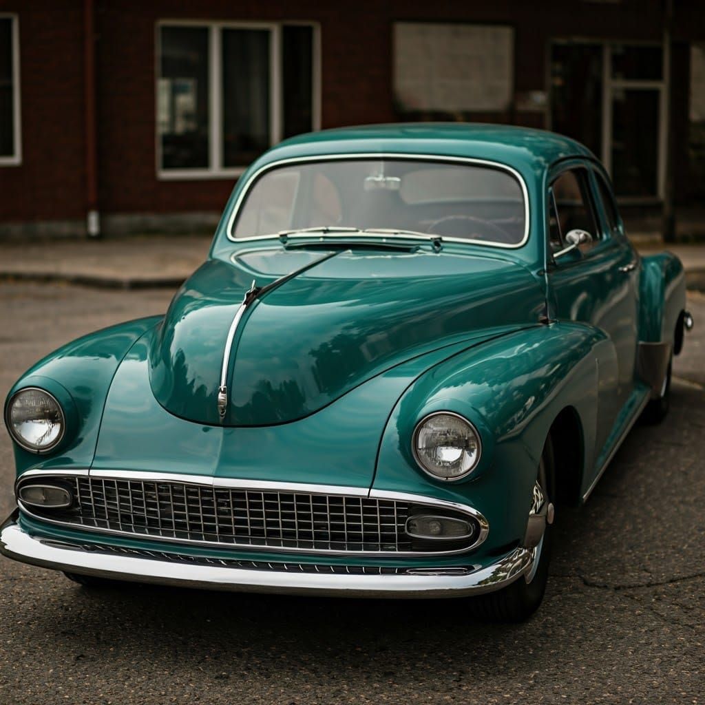 Vintage Automobile or Glistening Appliance in Metallic Chrom...