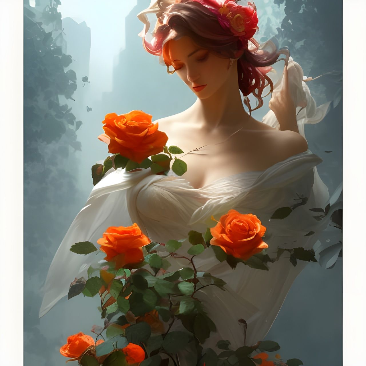 Rose in Bloom: Hyperdetailed Concept Art