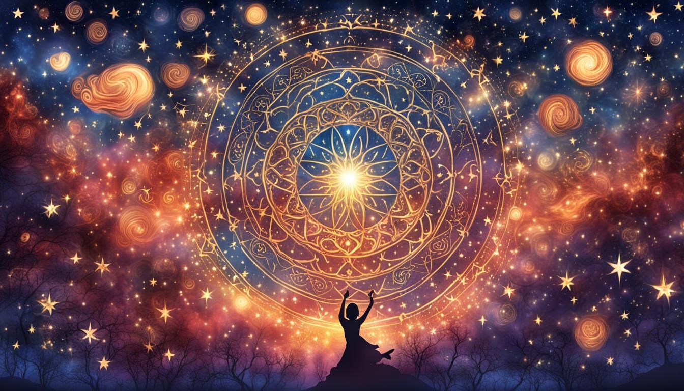Spiritual Love and Abundance Under Starry Sky
