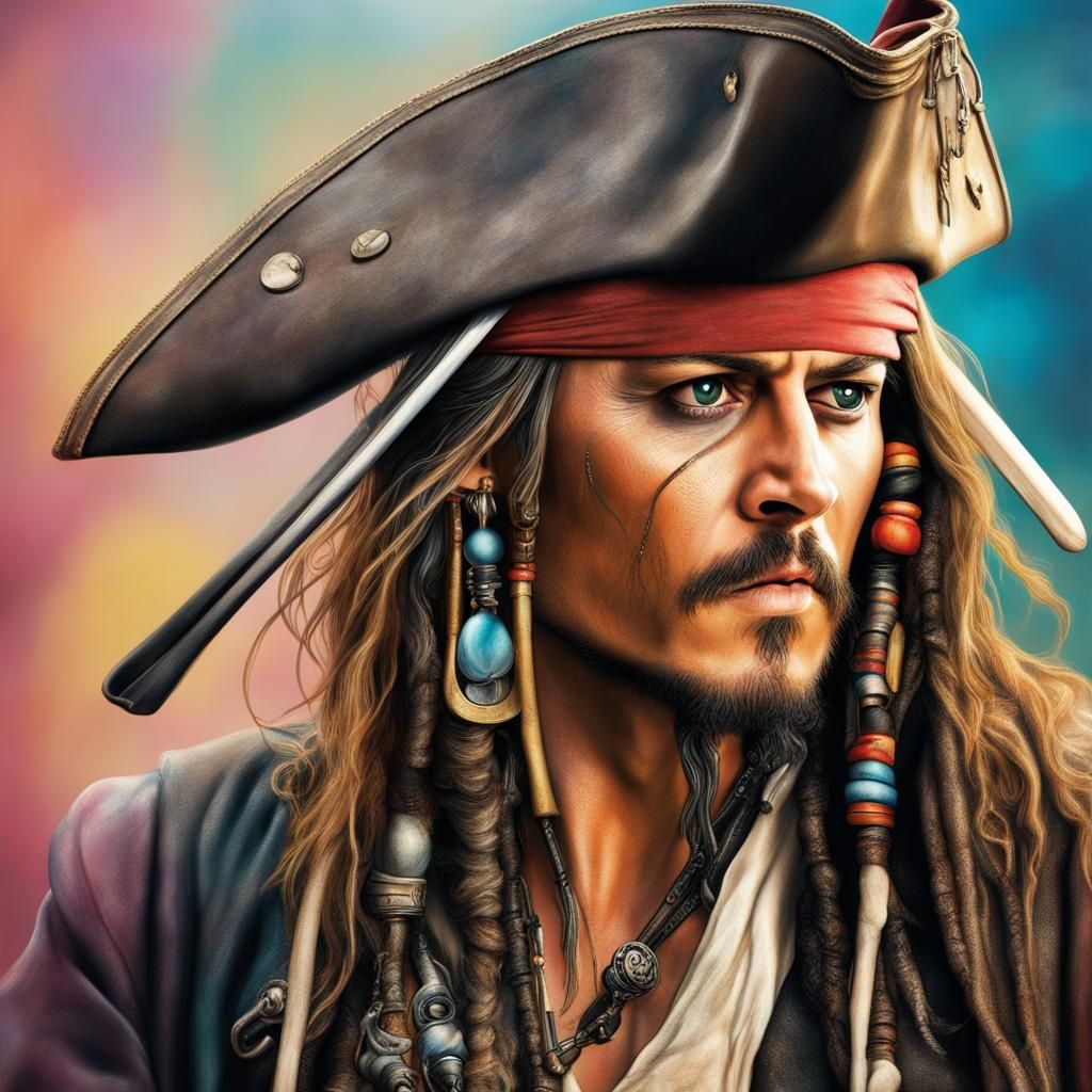 Hyperrealistic Captain Jack Sparrow Concept Art