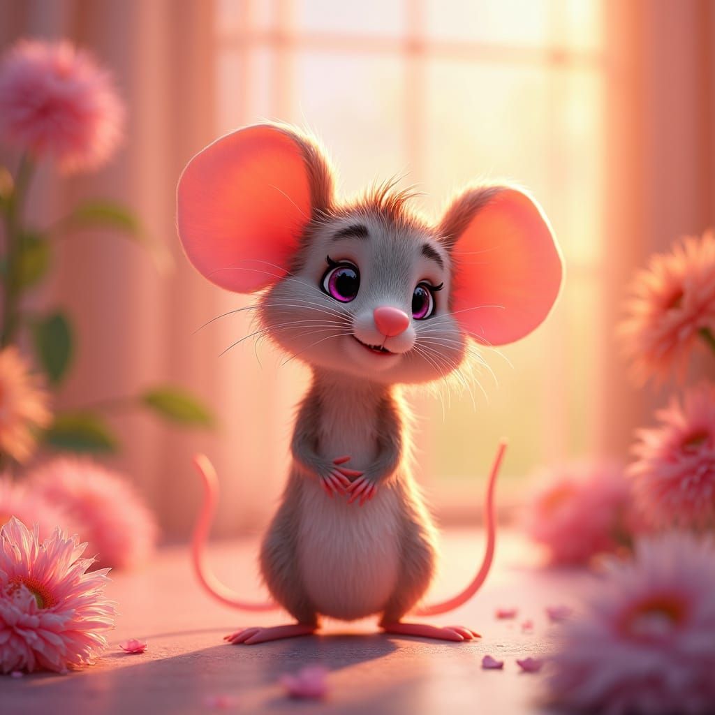Adorable Shy Mouse in Vibrant 4k Setting