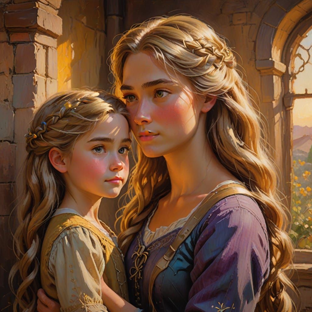 Rapunzel and her daughter
