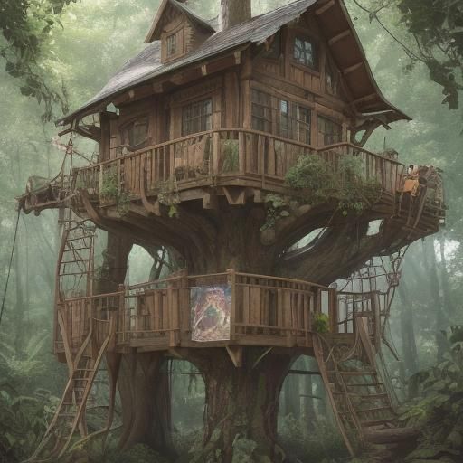 Treehouse Club Prompt:
Setting:

A giant oak tree, its branches reaching out like welcoming arms. Nestled amongst the le...