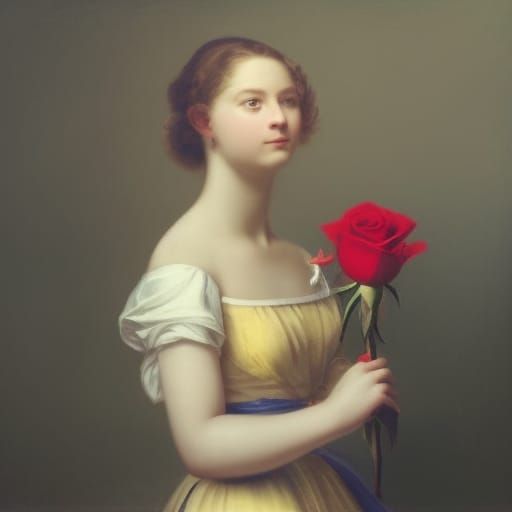 Woman With Rose in Heidelberg School Style