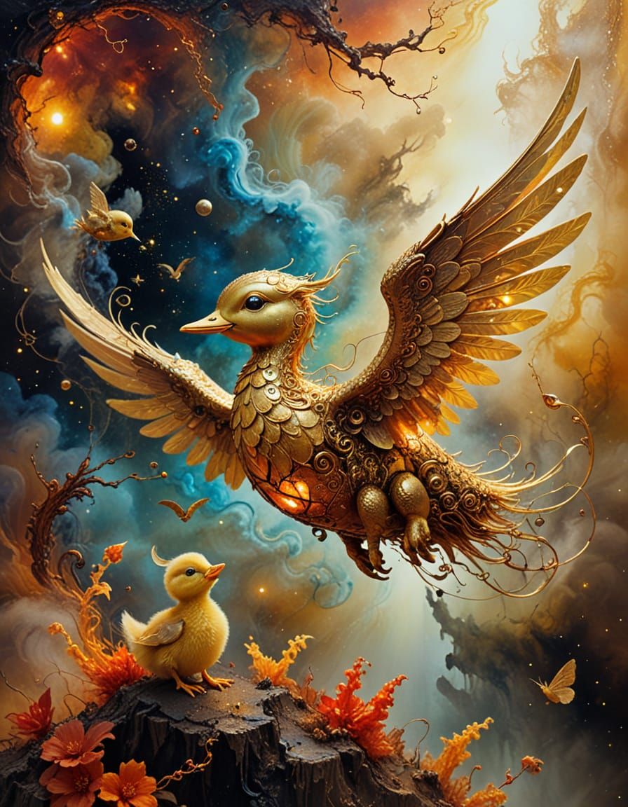 Surreal Angel and Demon on Lunar Base Alpha