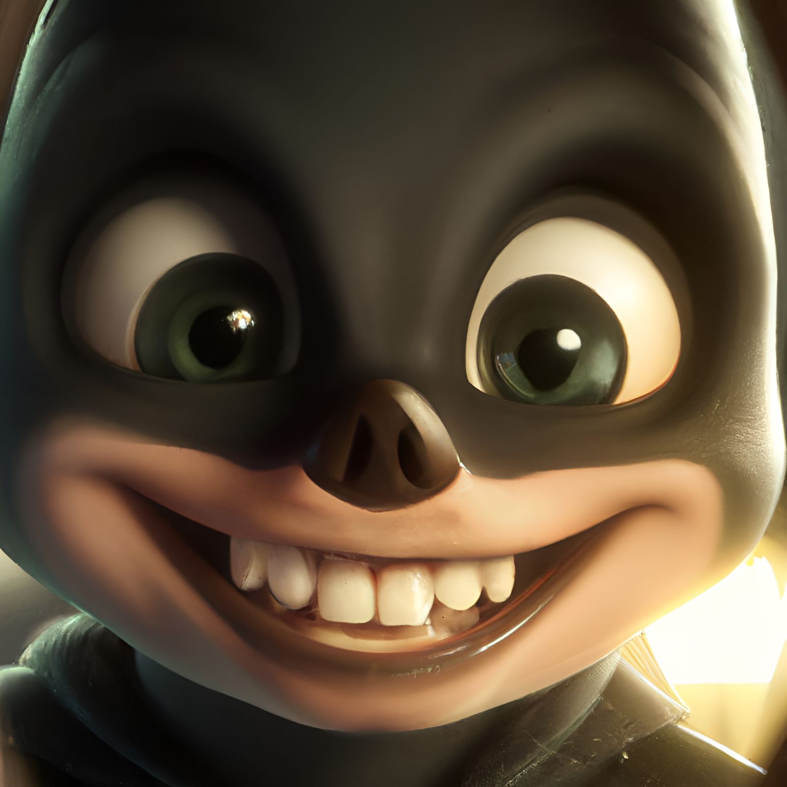 Adorable Chibi Batman in Batcave: 3D Digital Art