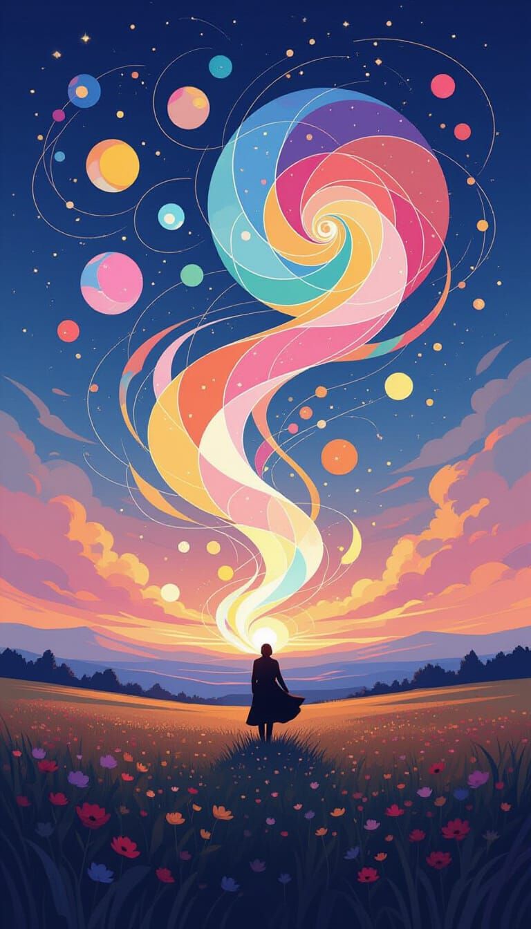 Ethereal Symphony of Light and Color in Twilight Landscape