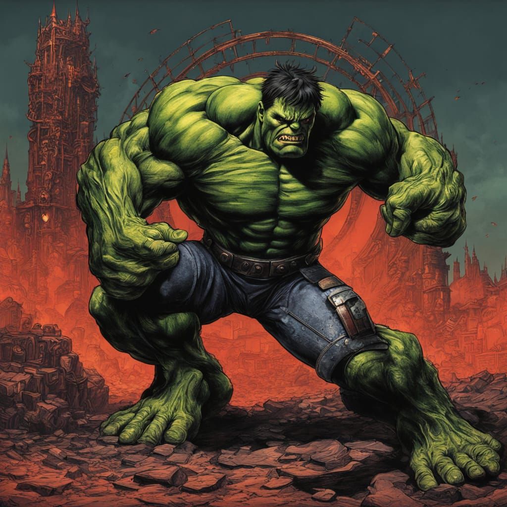 Hulk in Cyberpunk Ironman Suit