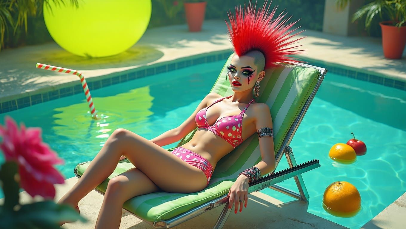 Surreal Punk Rock Goddess Revels in Tropical Paradise