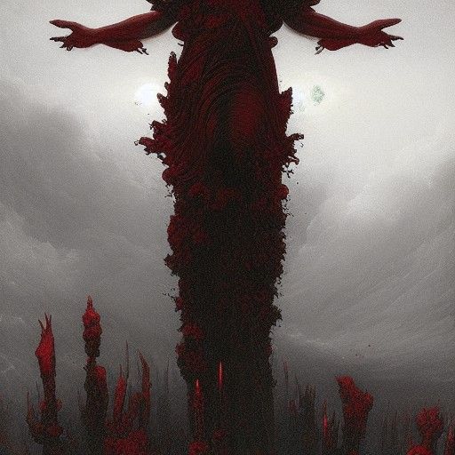 Monstrous Flesh Creatures in a Red Earth Horror