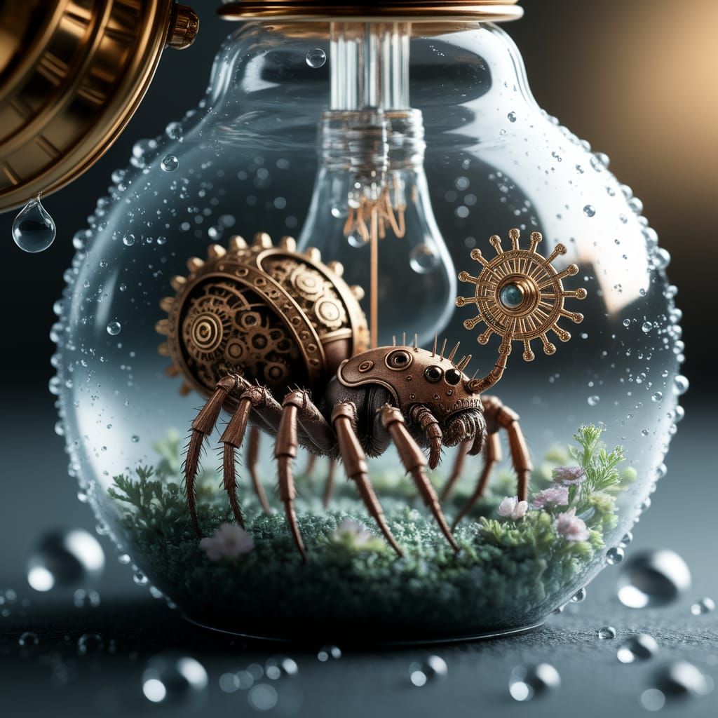 Steampunk Spider's Clockwork Flower Creation