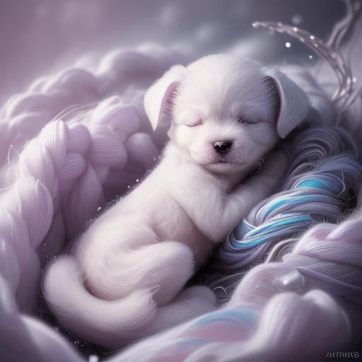 Tiny cute puppy sleeping