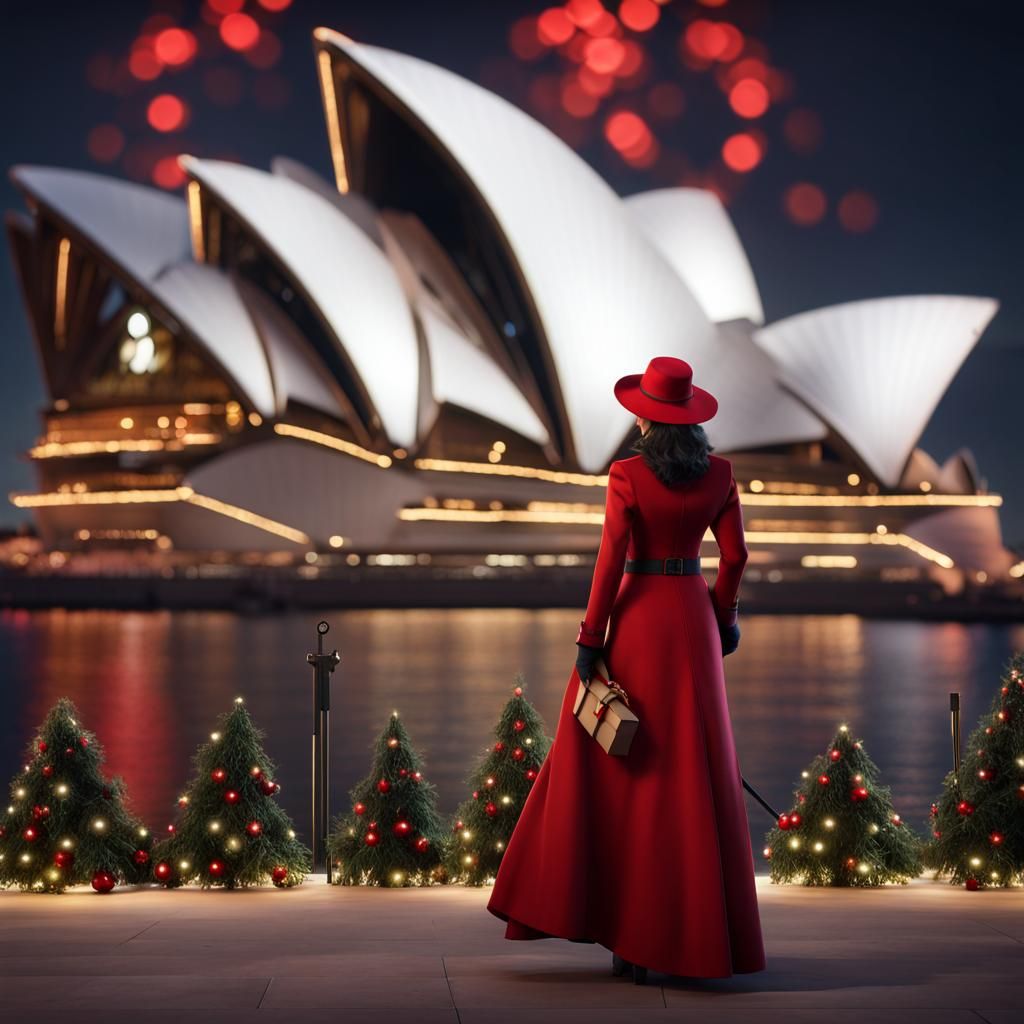 Carmen Sandiego Celebrates Christmas at Sydney Opera House