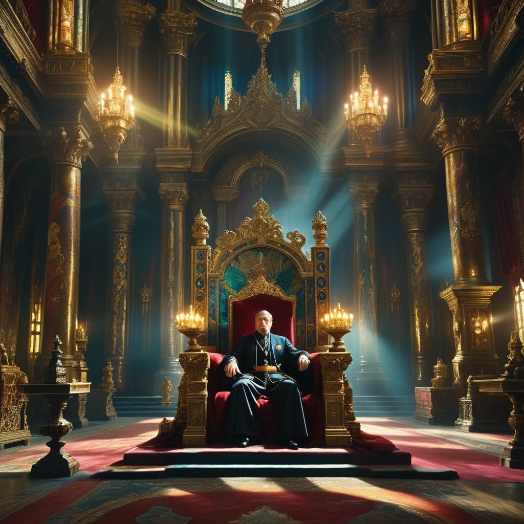 Majestic Fantasy Dictator in Vivid, Dreamlike Landscapes