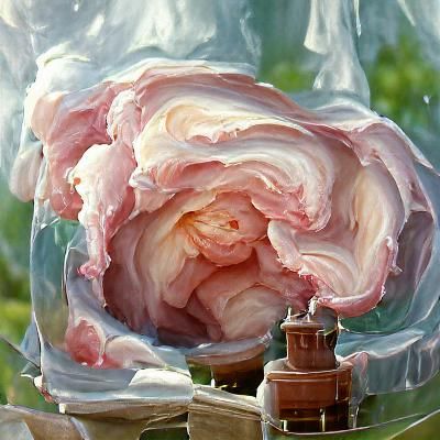 Candyfloss Rose Cottage Painting