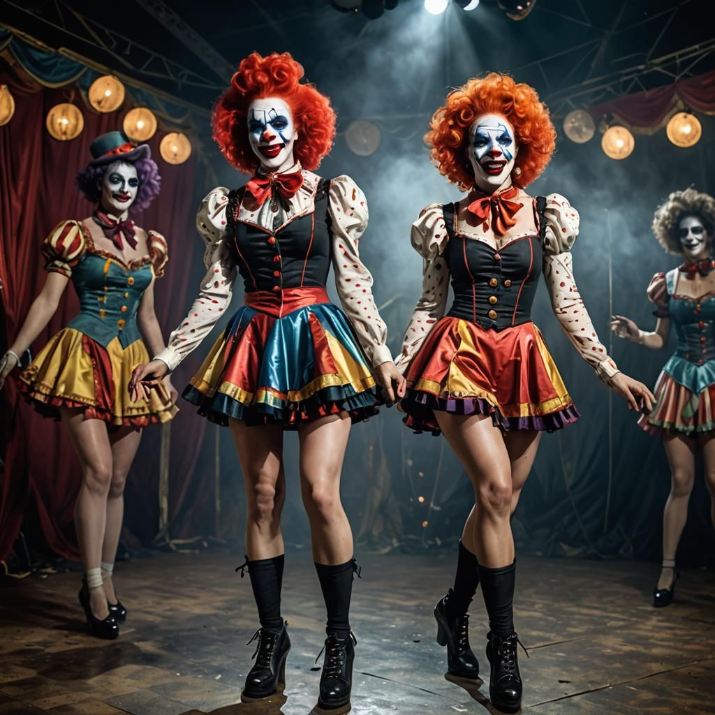 Surreal Circus Clowns Portrait in High Resolution