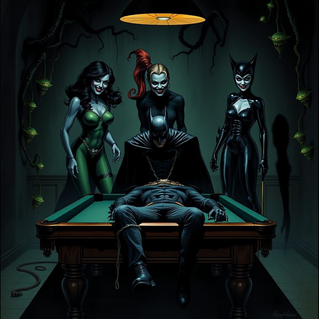 Gothic Villainesses Conquer Dark Batsuit Bound Hero