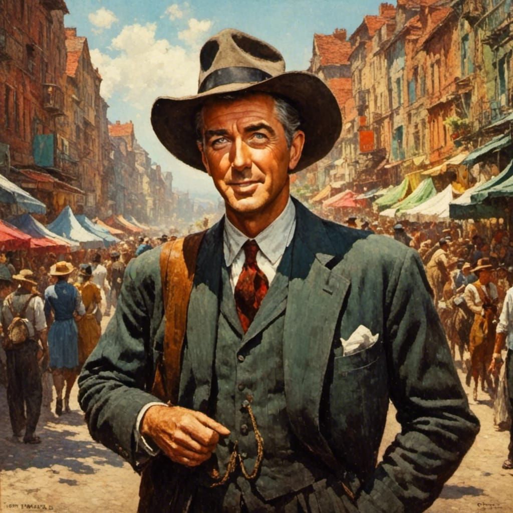 Handsome Portrait with Zentangle Animation Elements