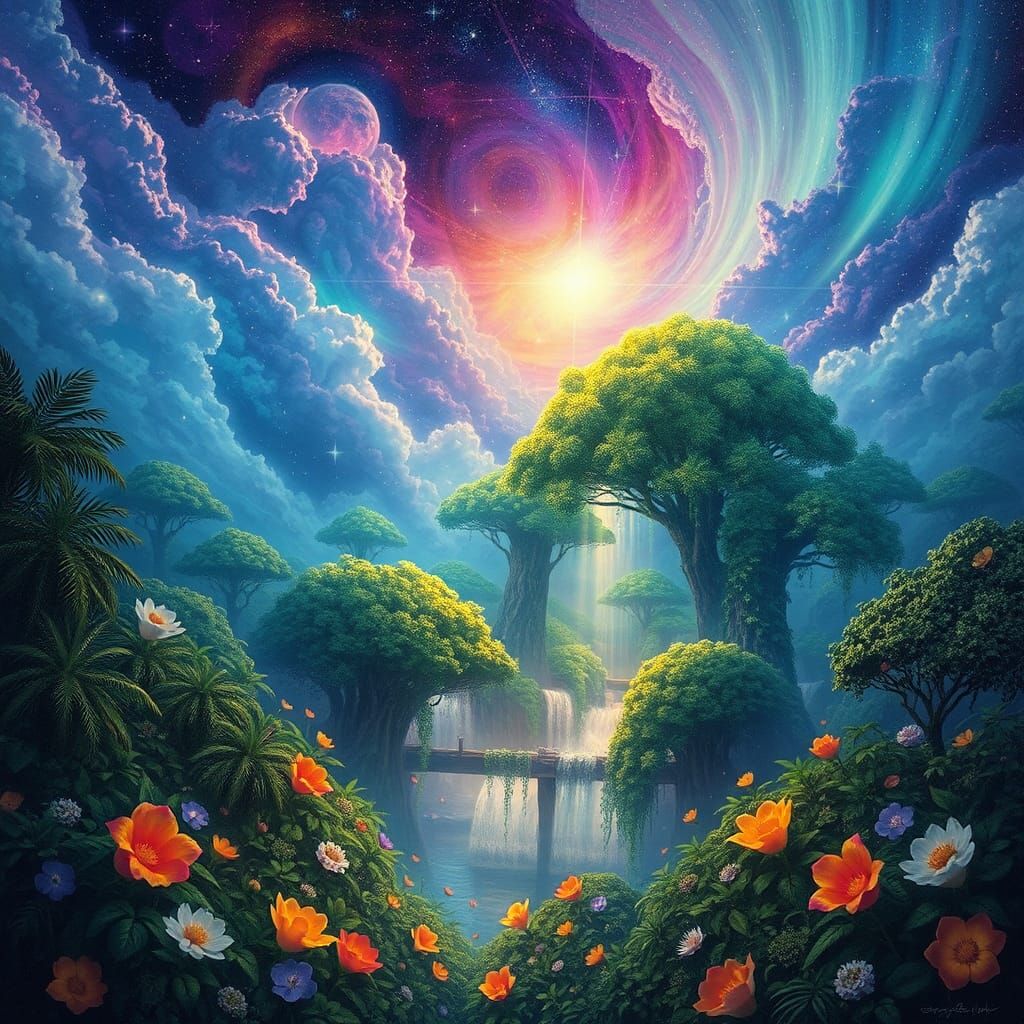 Luminous Astral Realm in Surrealist Style