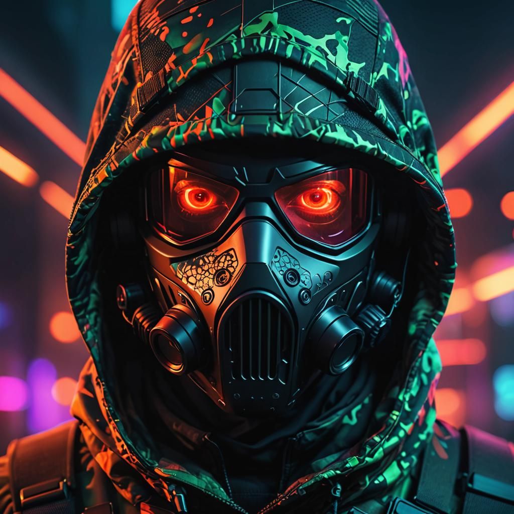 Futuristic Soldier in Night Vision Goggles