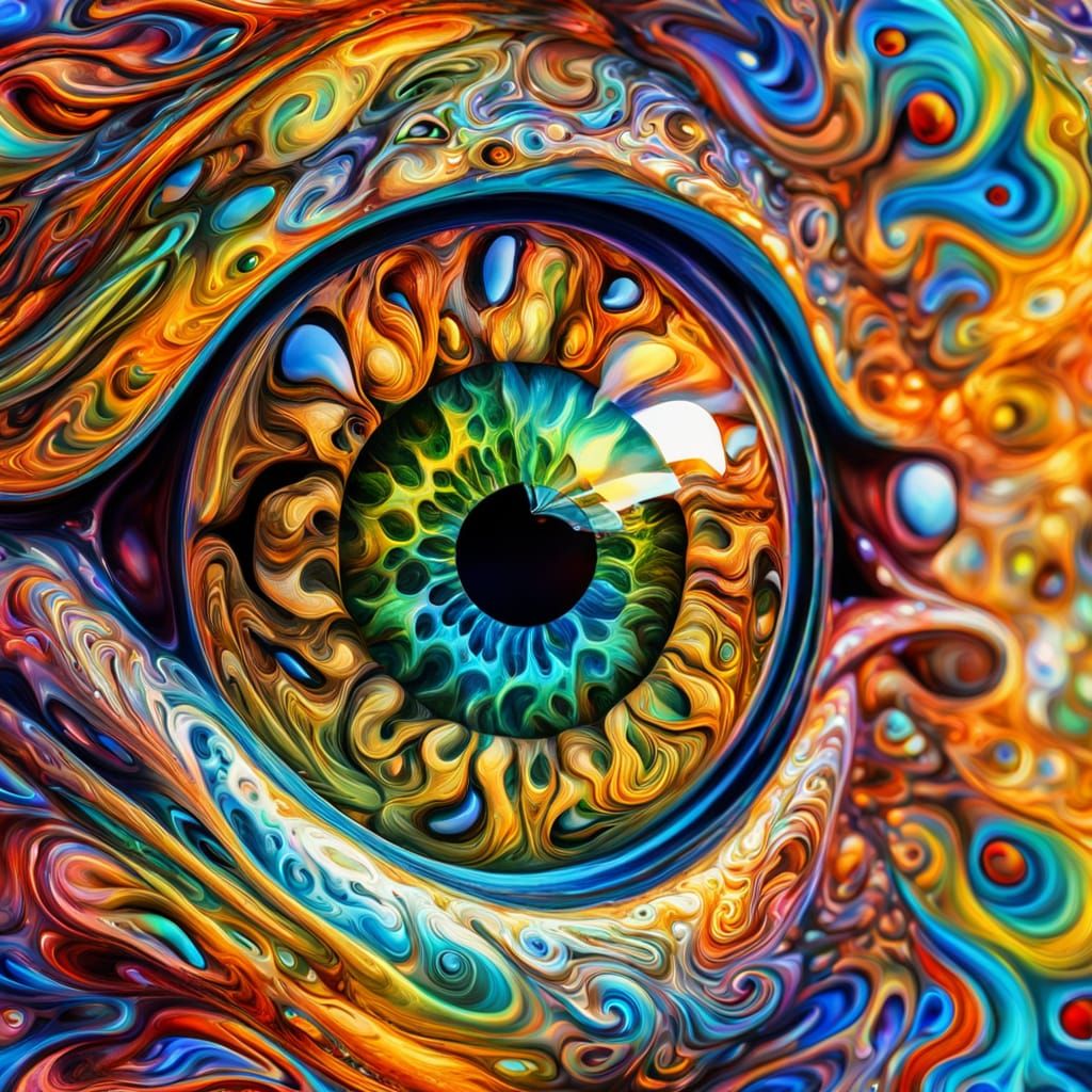 Kaleidoscope Eye: A Surreal Oil Painting