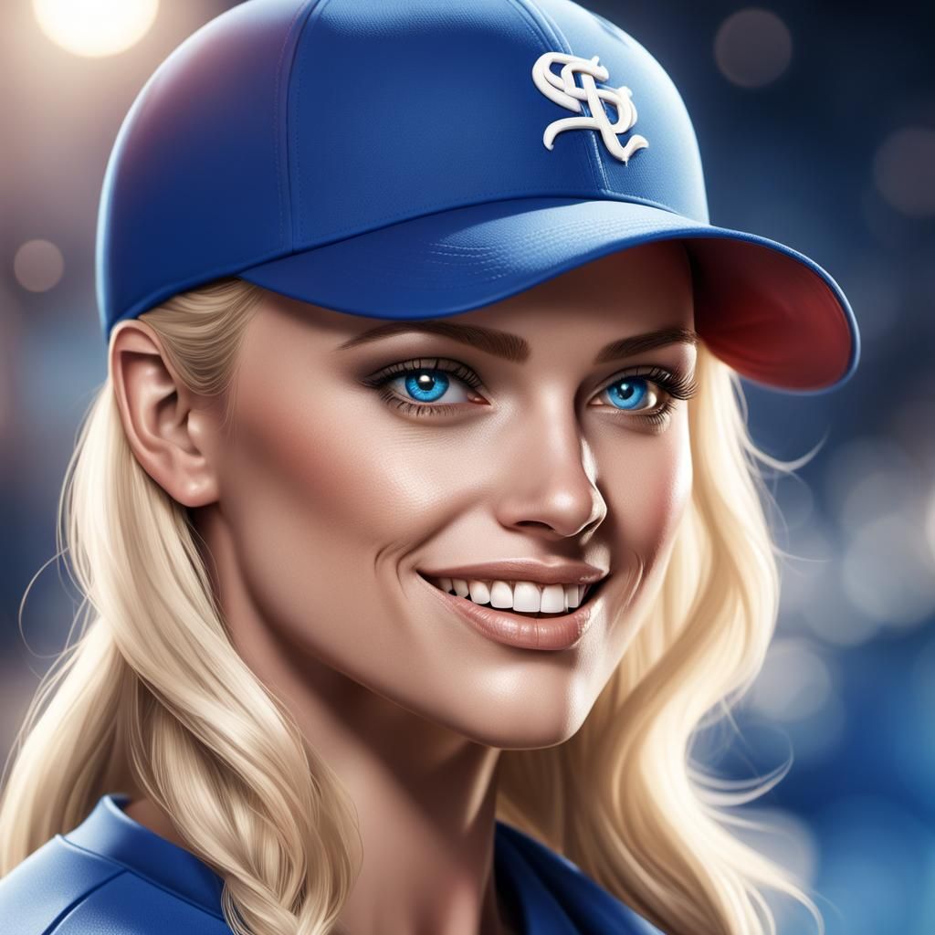 Blonde Baseball Player in Hyperrealistic Magazine Shot