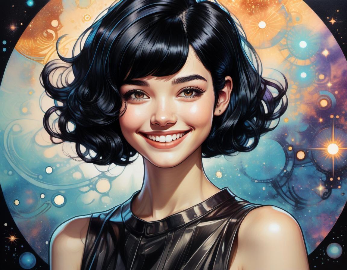 Portrait-black hair girl