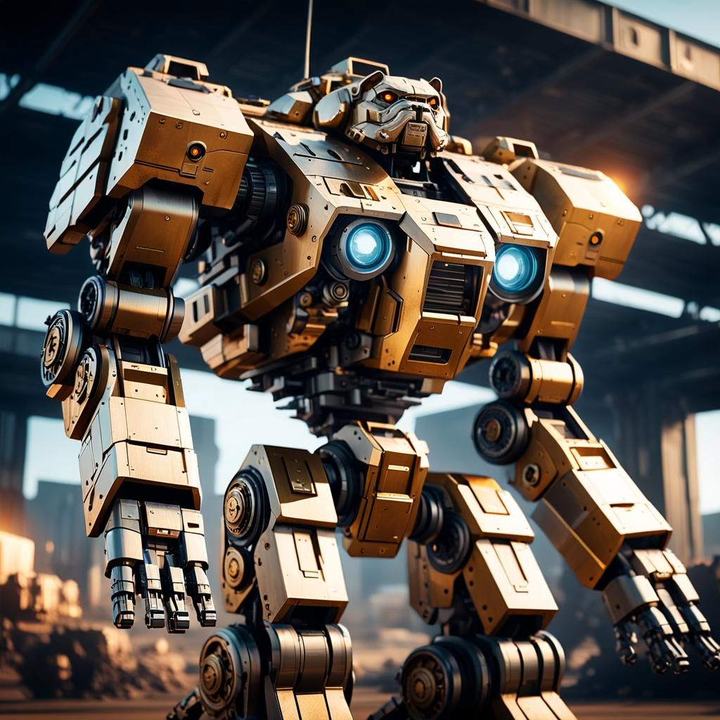 Cinematic M41 Walker Bulldog Mech Illustration