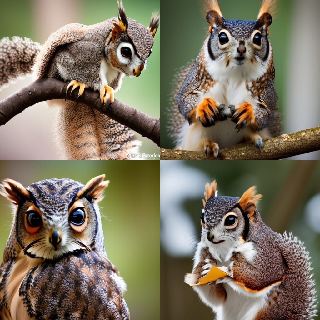 Unique Owl-Faced Squirrel in Natural Light