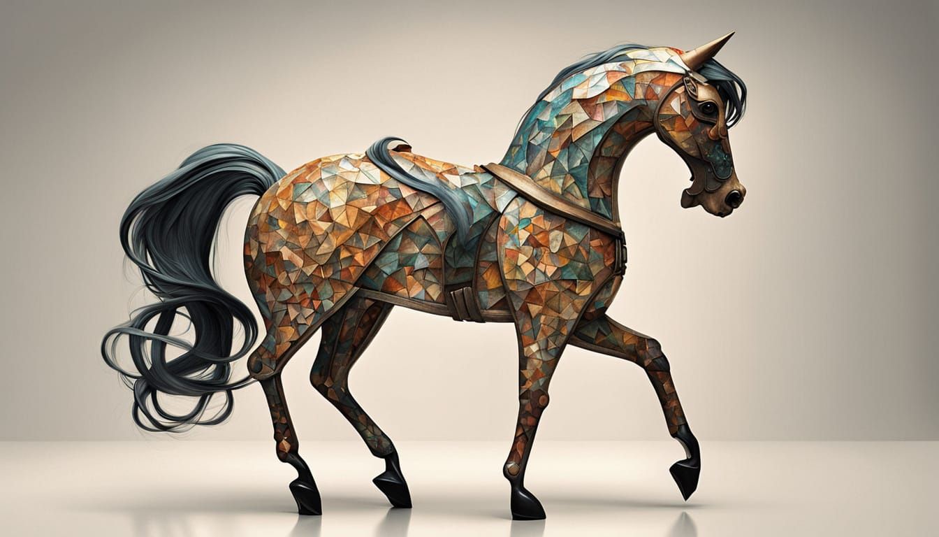 Surreal Woman with Carousel Headpiece