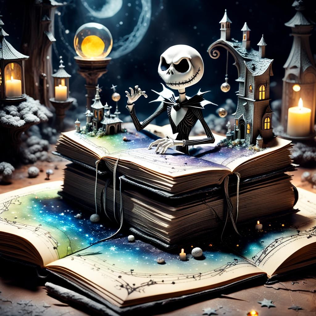 Sparkling Jack Skellington Pop-Up Book in Cosmic Fantasy