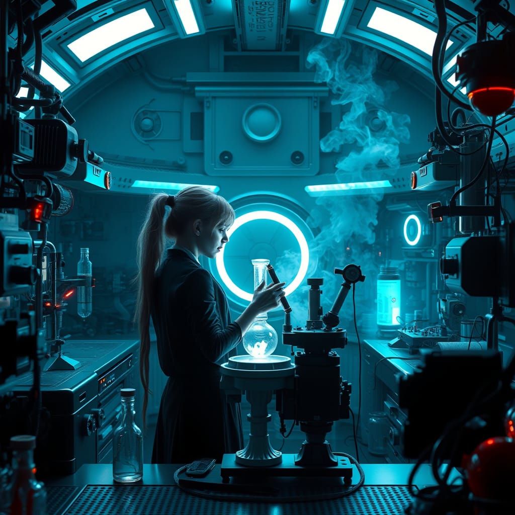 Futuristic Nuclear Experiment in Dystopian Lab