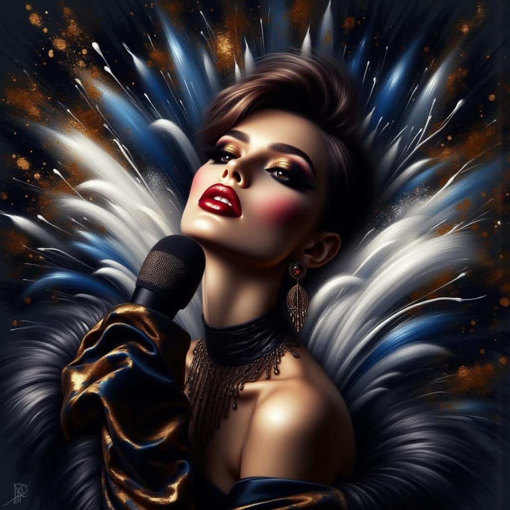 Sleek Gothic Goddess in Motion