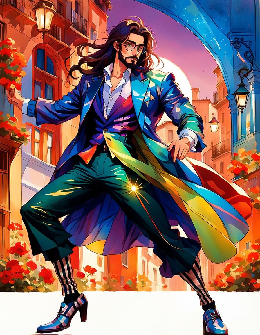 Art Nouveau Anime Model in Spanish Town