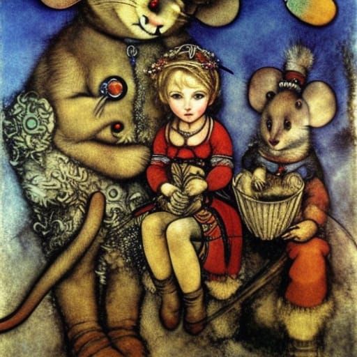 Steampunk Mouse in Winter Fairycore Fantasy