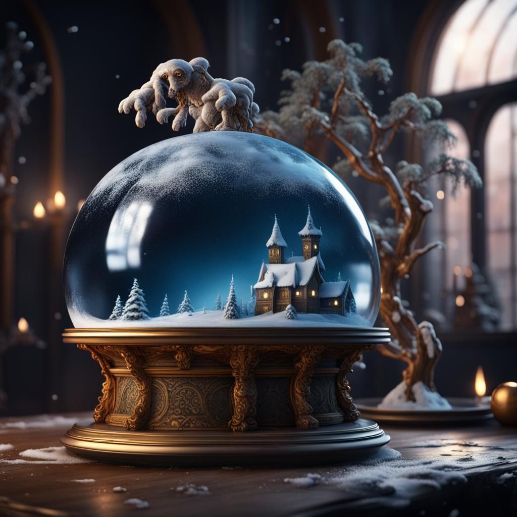 Fantasy Snow Globe: Detailed Matte Painting
