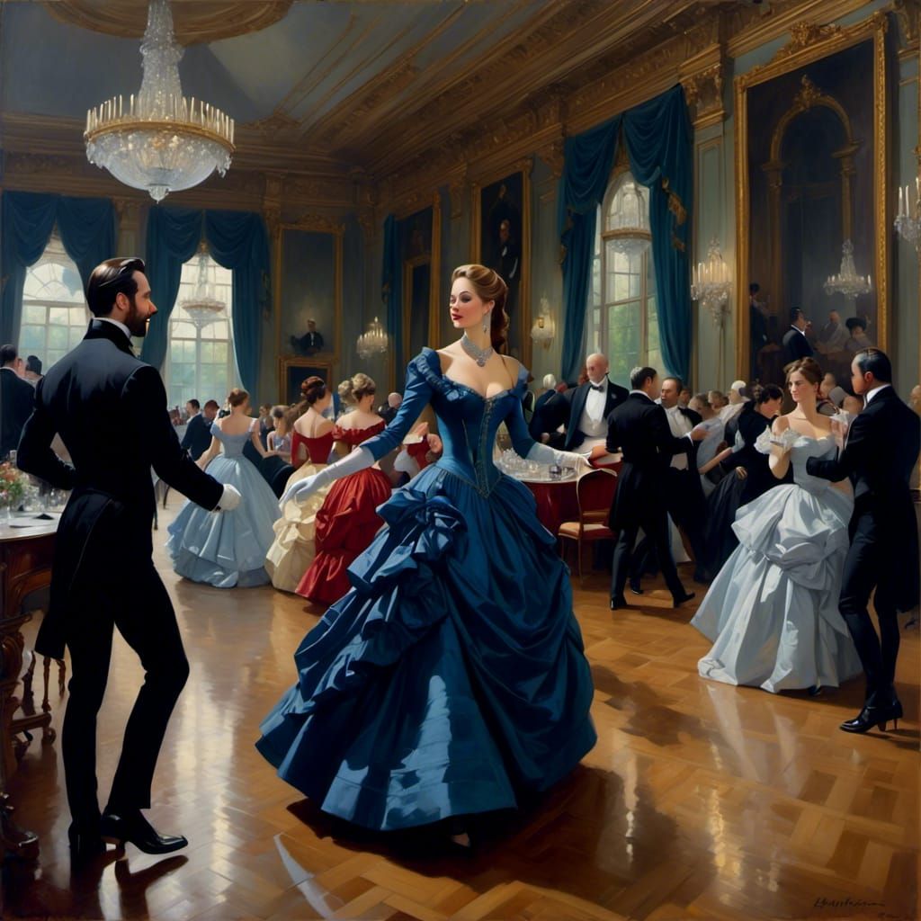 Viennese Ball in Palace: Rococo Meets Pin-up Art