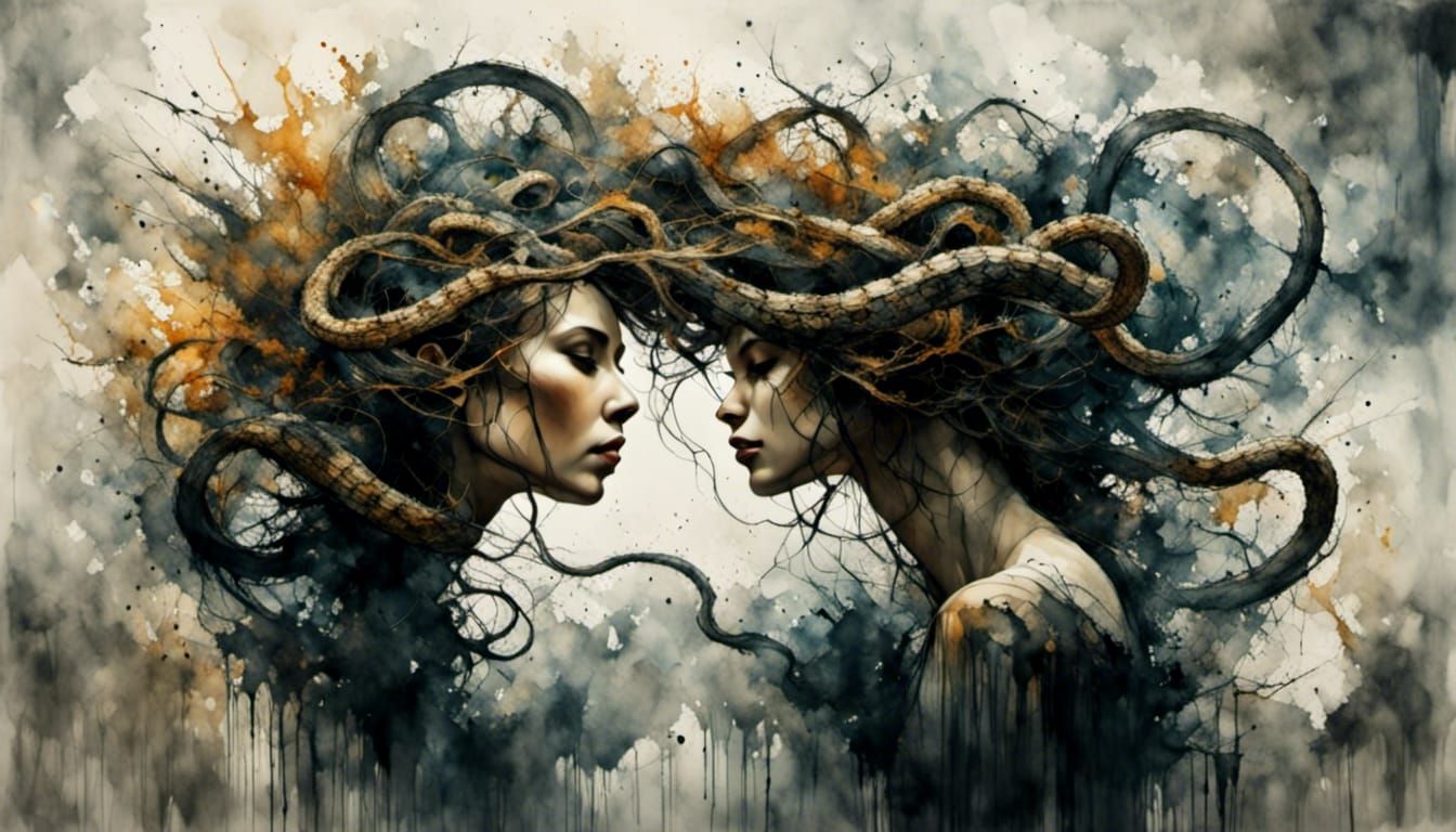 Mythopunk Medusa with Snake Hair in 3D Render