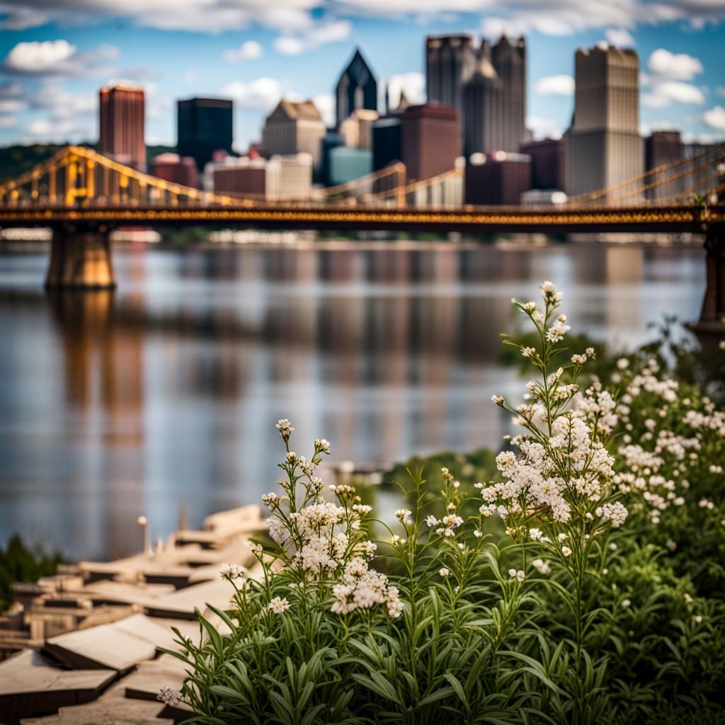 Pittsburgh North Shore Waterfront in Professional Photograph...