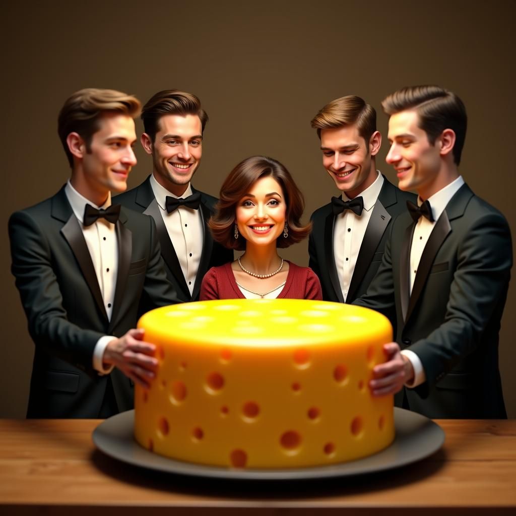 Festive Cheese Cake Presentation: High-Quality Photograph