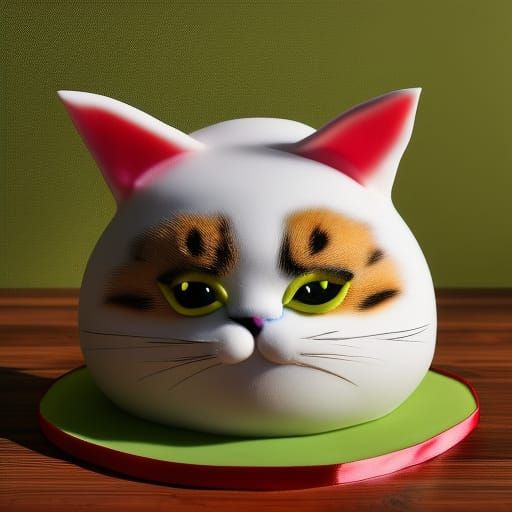 Cheese Cat Cake: Hyperdetailed 3D Render